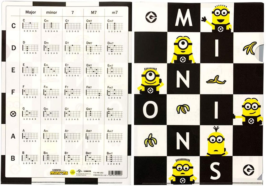 【メール便可】KIWAYA MINIONS File MN-U02 ウクレレコード付クリアファイル