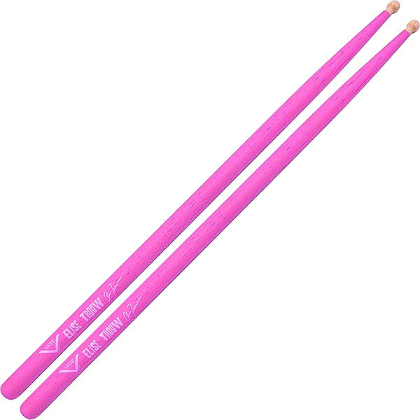 材質:ヒッコリー材、ピンクフィニッシュ サイズ:13.7 × 406 mm チップ:ウッド（ラウンド） 2本1組