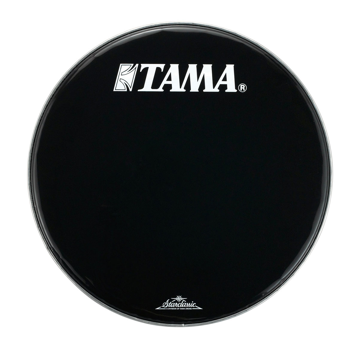 TAMA タマ ドラムヘッド 18インチ 黒地 TAMA＋Starclassicロゴ白