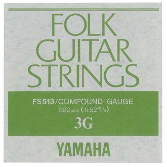 ヤマハ　コンパウンドゲージのフォークギター用バラ弦。 セット弦FS510の3弦のみ1本バラ売りです。 FS513 3弦 .020インチ　