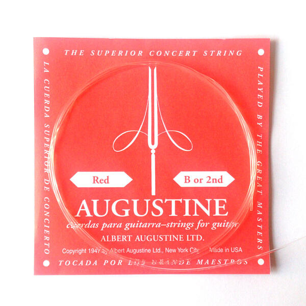 【メール便可】Augustine[オーガスチン]クラシックギター弦　レッド　2弦