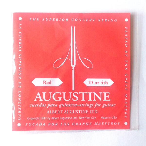 【メール便可】Augustine[オーガスチン]クラシックギター弦　レッド　4弦