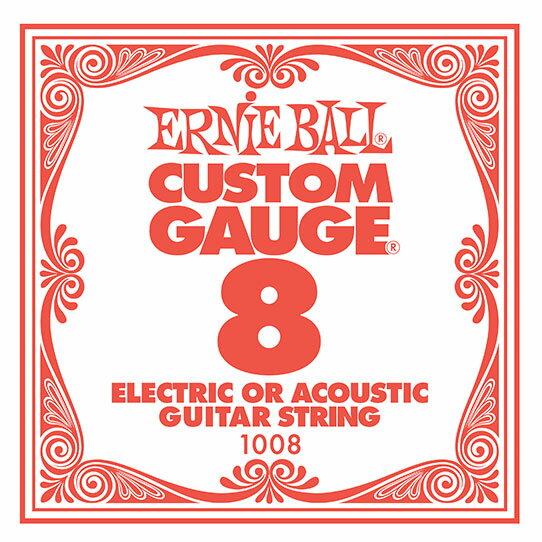 【メール便可】ERNIE BALL [アーニーボール] 　エレキギター・アコースティックギター兼用バラ弦 .008インチ Slinky Singles #1008