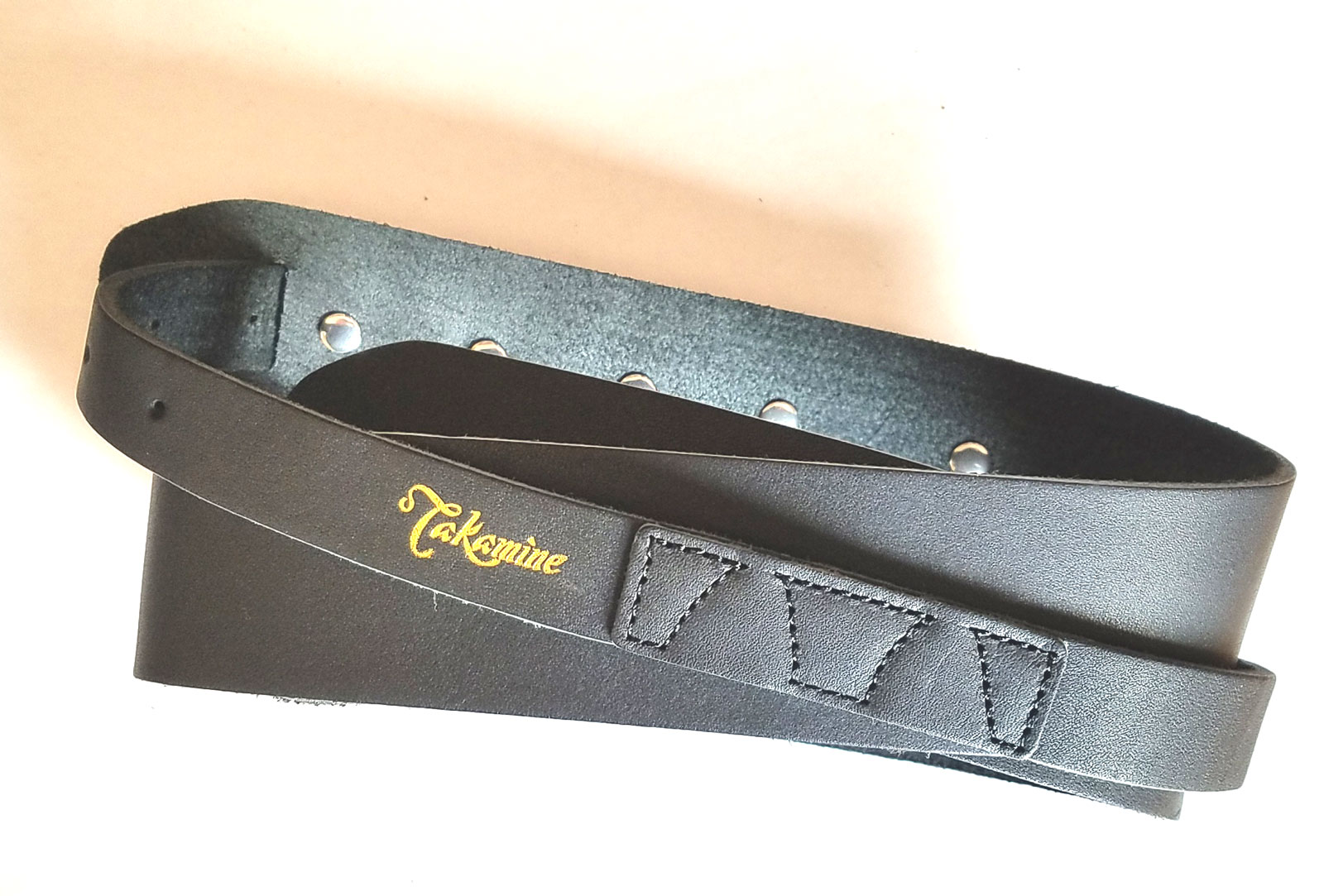 Takamine ストラップ TGS-5 BL レザー ブラック