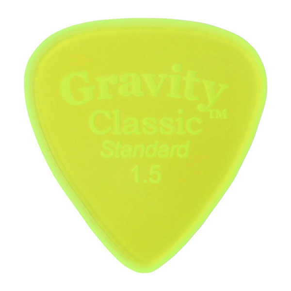 【メール便可能】GRAVITY GUITAR PICKS ピック クラシック・スタンダード　マスター・フィニッシュ ［1.5mm, Fluorescent Green, Master Finish(Unpolished)］ 高級