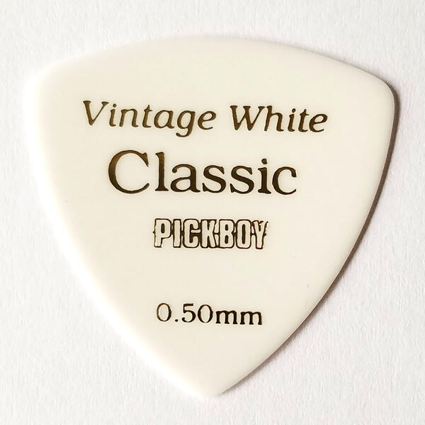 【メール便可】PICKBOY[ピックボーイ]　ピック　ビンテージ クラシックピック ホワイト　トライアングル　GP-04W