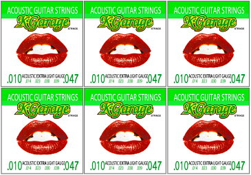 ［ メール便 のみ 送料無料 ］ アコギ弦 エクストラライトゲージ 10-47 6セット Acoustic Guitar strings Extra Light ギター弦 6個 1弦 010 〜 6弦 047 アコースティックギター弦 フォークギター アコースティックギター フォーク弦