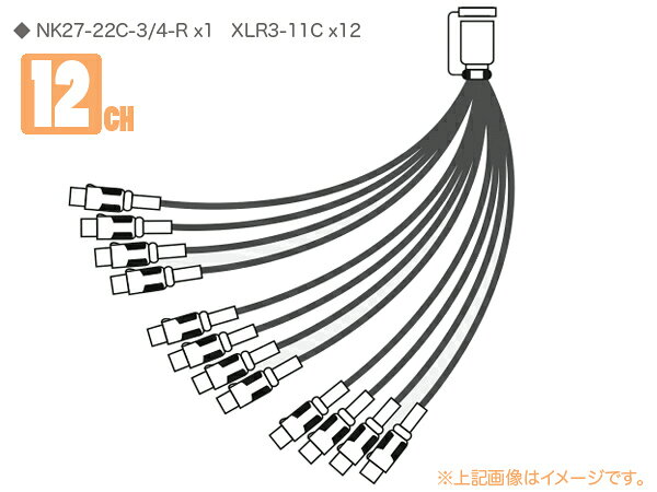 CANARE 12S1N2 12ch セパレートコード (カナレ・マルチ用) 仕様 ◆ コネクタ : XLR3-11C x12 &nbsp; &nbsp; &nbsp; NK27-22C-3/4-R x1 ◆ ケーブル : L-4E5C 黒 ◆ バレルアダプタ : NK-AD1-R ◆ ダストキャップ : NC-02 ◆ 長さ 重量 :&nbsp;&nbsp;&nbsp;&nbsp; 1.5M&nbsp;&nbsp;&nbsp; 1.4Kg &nbsp; &nbsp; &nbsp; &nbsp; &nbsp; &nbsp;