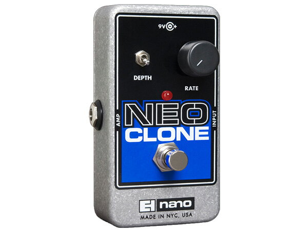 伝説の名機 スモールクローンの正統後継機ネオ クローン Electro Harmonix&nbsp;Neo Clone &nbsp; 高品質なBBDチップと、名機「Small Clone」と同じ回路を採用。 完全アナログ設計でありながら、精度と音質をさらに高めるための緻密な調整が施されています。 EHX Neo Cloneは、あの「Small Clone」のクラシック・サウンドを、競合製品を圧倒する価格で実現しました。 ・伝説的な「Small Clone」と同様の素晴らしいコーラス・サウンド ・ペダルボードに組み込みやすいコンパクトなサイズ ・完全アナログ設計 ・Depth コントロールによる、深みのある艶やかなサウンド ・アダプター別売 他のサイトでも販売していますので、買いものカゴに入れても売り切れの場合がございます。ご了承の上ご注文下さい。
