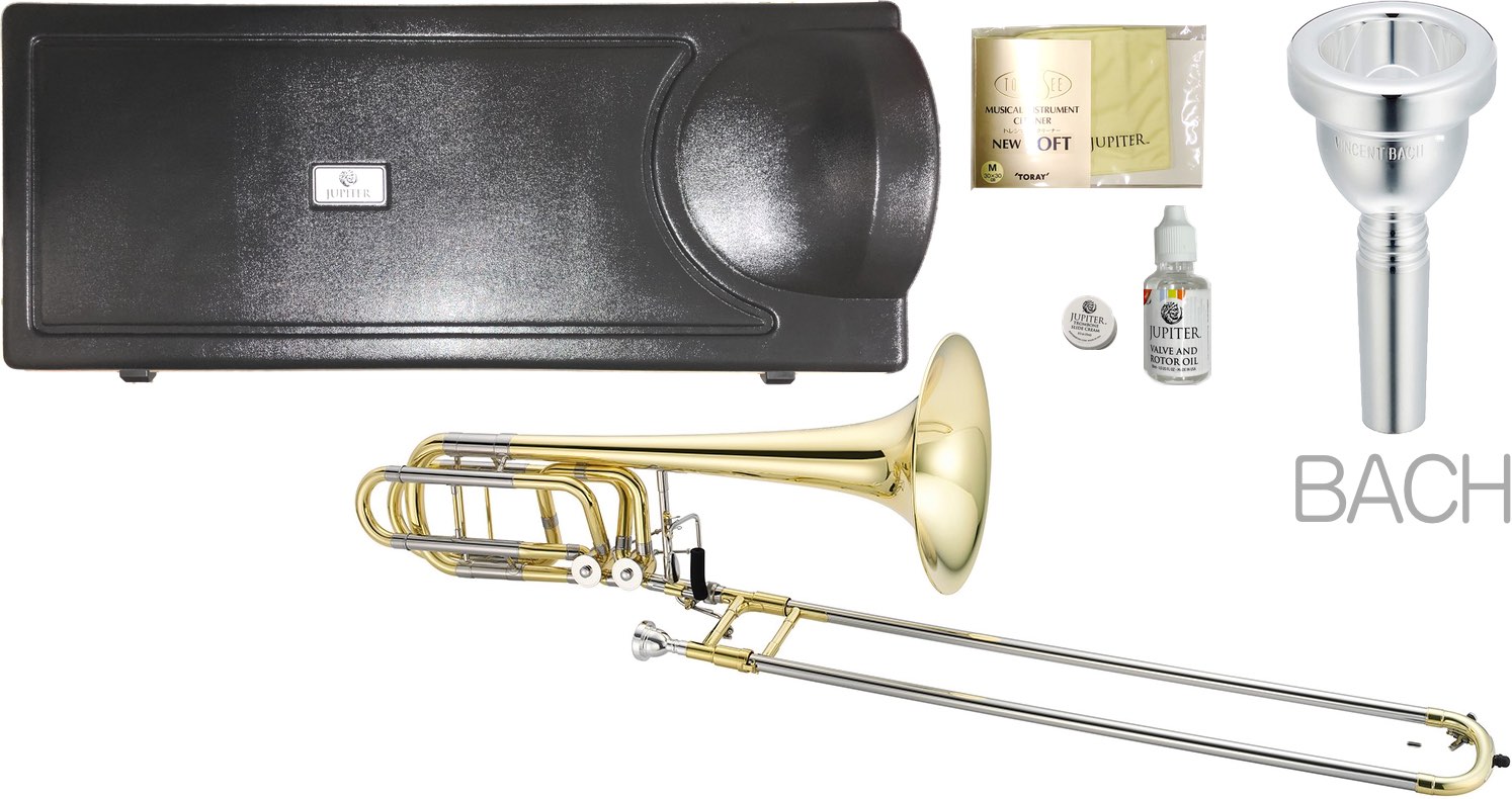 JUPITER ( ジュピター ) JTB1180 バストロンボーン 太管 トロンボーン ラッカー 本体 管楽器 Tenor Bass Trombones Large BACH マウスピース セット　北海道 沖縄 離島不可