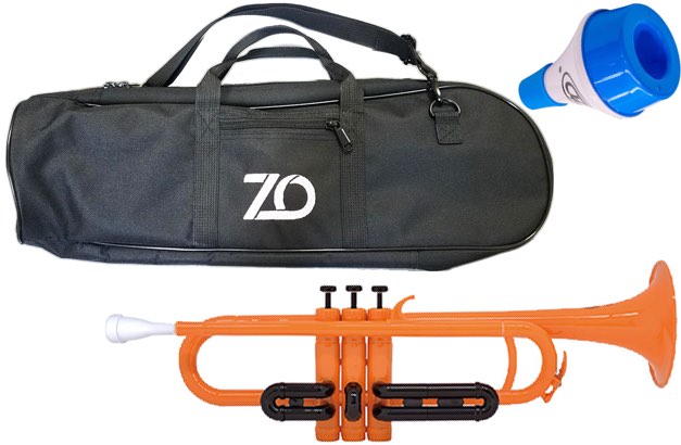 ZO ( ゼットオー ) トランペット TP-11BK オレンジ アウトレット プラスチック 樹脂製 管楽器 B♭ trumpet orange ミュート ブルー セッ..