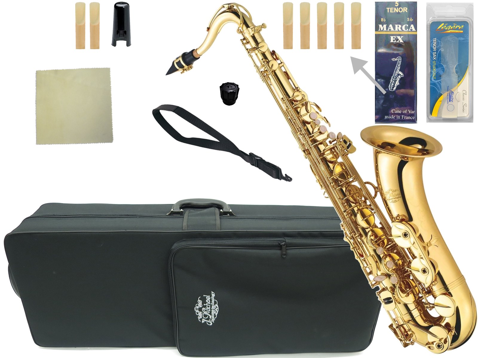 J Michael ( Jマイケル ) TN-900 テナーサックス アウトレット 新品 管楽器 ラッカー ゴールド tenor saxophone gold 訳あり リード セット　北海道 沖縄 離島不可