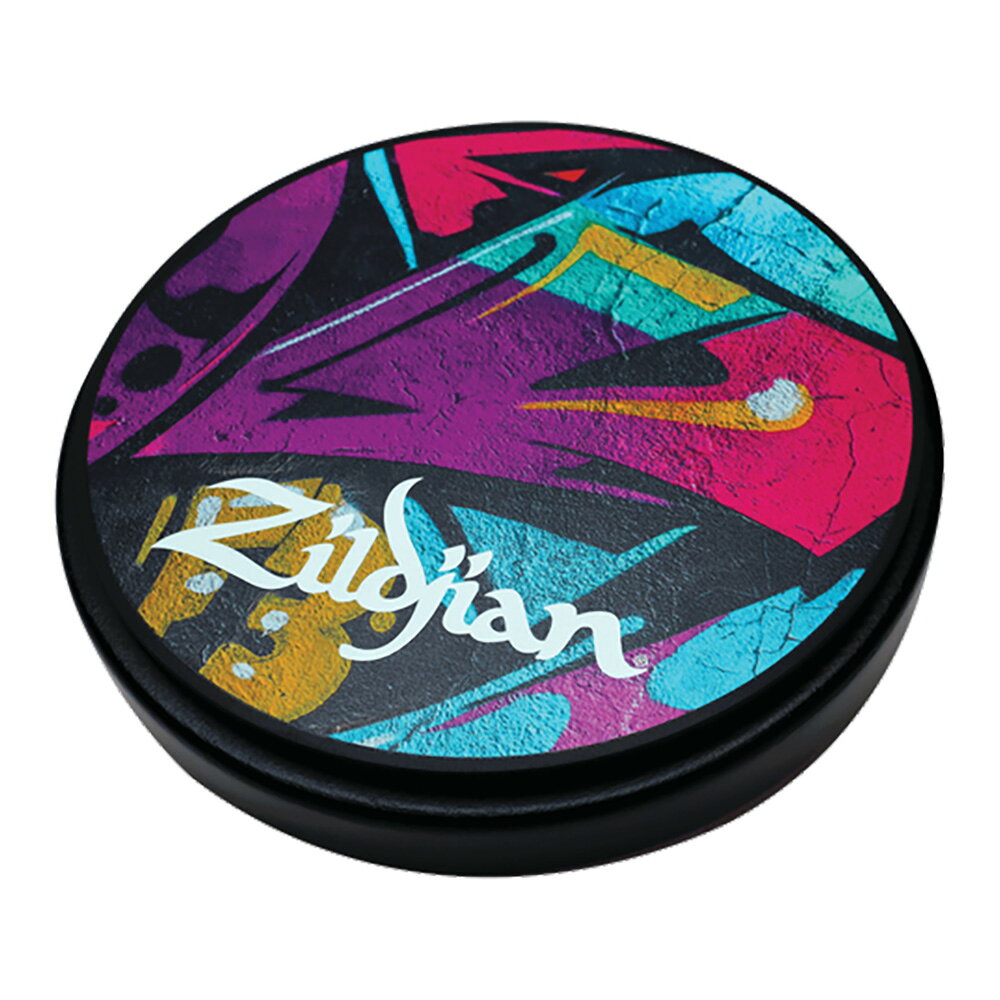 ワタナベ楽器 楽天SHOPのZildjian ジルジャン GRAFFITI PRACTICE PADS 6” グラフィック プラクティスパッド 6インチ 【NAZLFZXPPGRA06】【在庫有り 】 吹奏楽 基礎練習 軽音楽部 ブラバン パーカッション パーカス 打楽器 トレーニングパッド｜アングル2