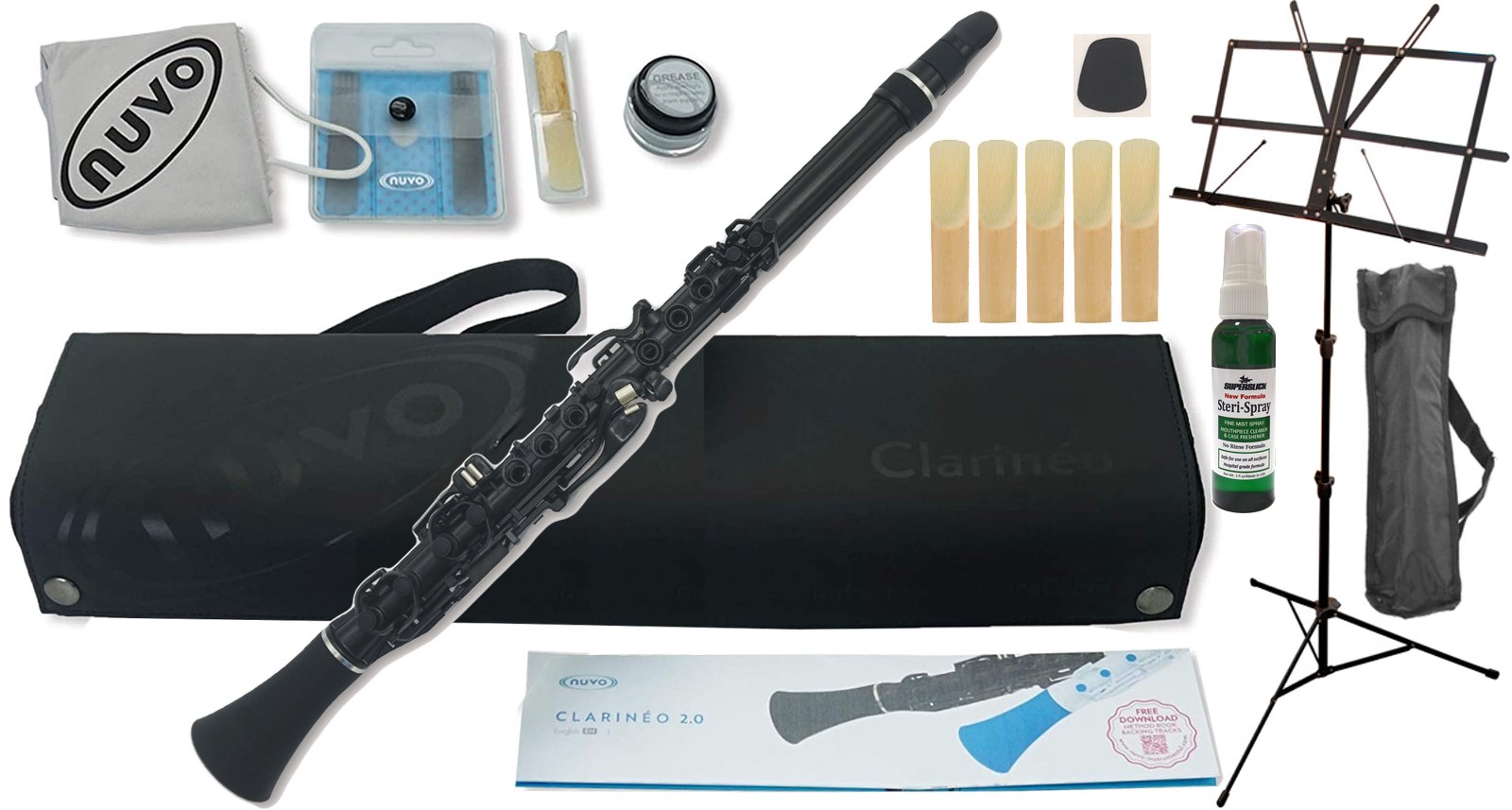 NUVO ( ヌーボ ) N120CLBK クラリネオ ブラック プラスチック クラリネット 管楽器 C管 リード楽器 CLARINEO NCBKJP BK black C調 セット D　北海道 沖縄 離島不可