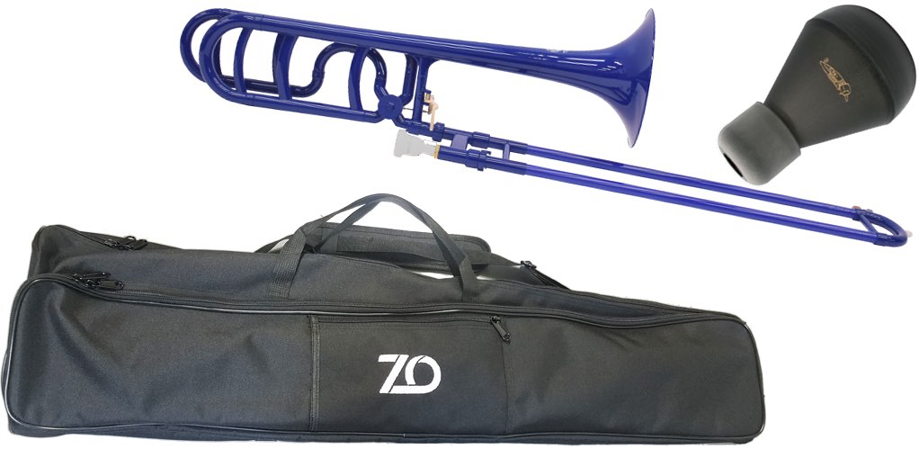 ZO ( ゼットオー ) テナーバストロンボーン 太管 TB-10 ダークブルー アウトレット プラスチック tenor bass trombone blue ミュート セット 北海道 沖縄 離島不可