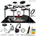 ALESIS ( アレシス ) 電子ドラム Crimson II Special Edition スターターセット MEINL マット + アンプ 初心者 ドラム 軽音楽 吹奏楽 自宅練習 メッシュ 静か 赤 クリムゾン 3シンバル