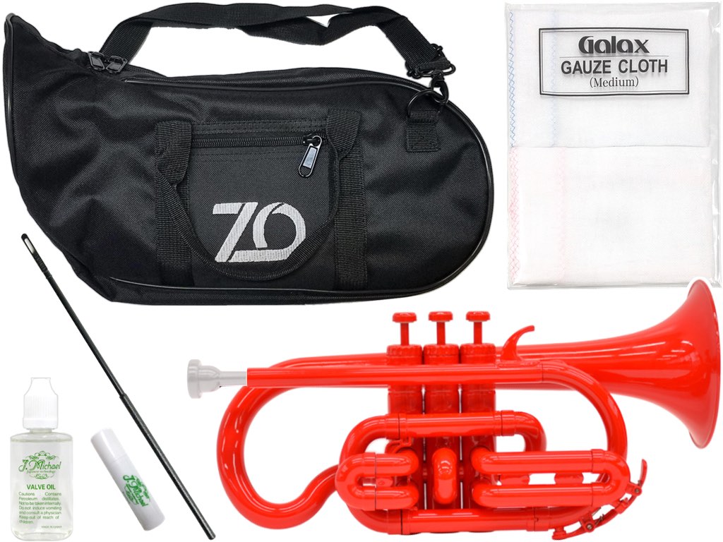 ZO ( ゼットオー ) コルネット CN-01 レッド アウトレット プラスチック 管楽器 cornet Red 楽器 バルブオイル セット B 　北海道 沖縄 離島 同梱不可