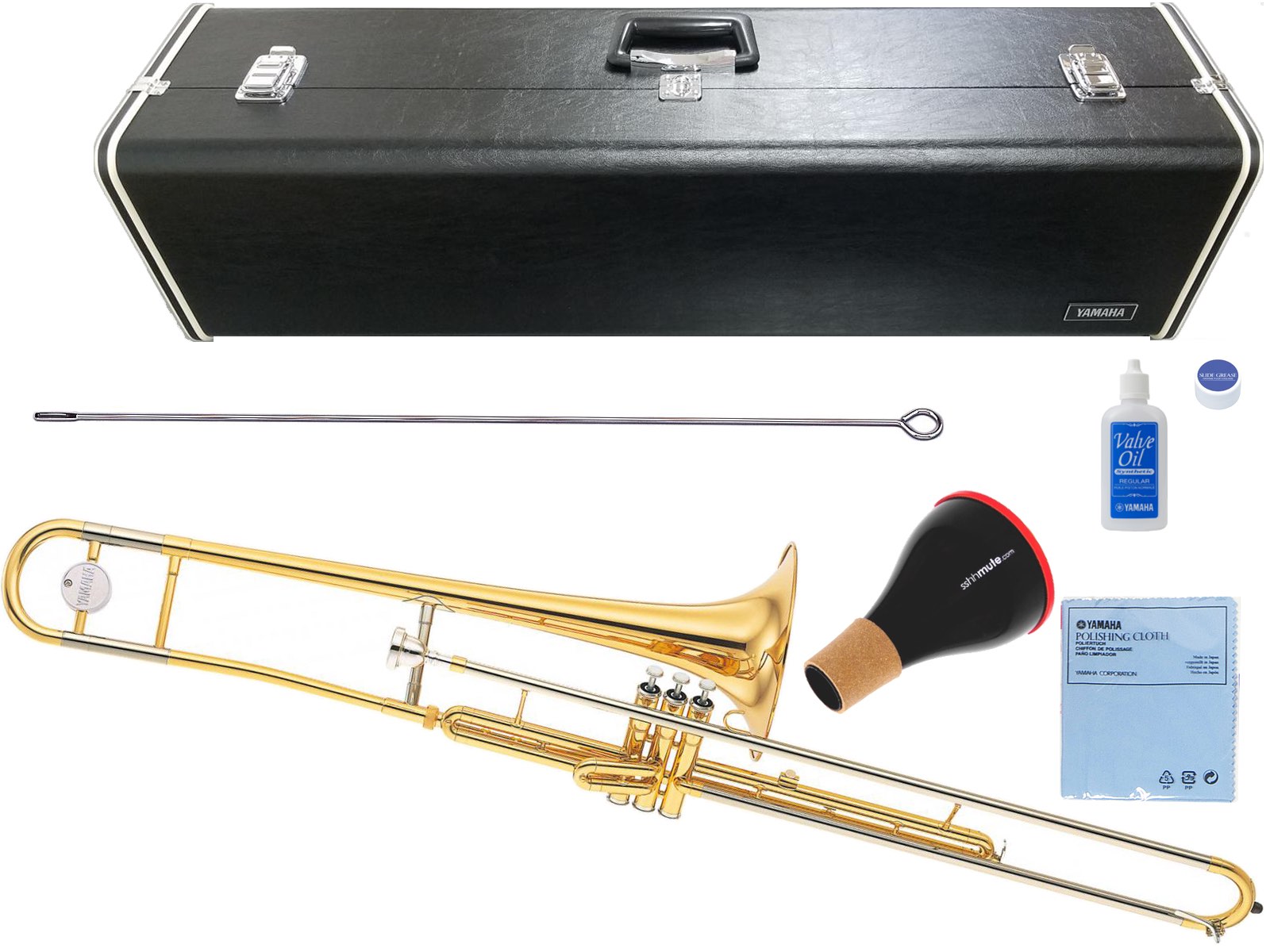 YAMAHA ( ヤマハ ) YSL-354V トロンボーン ピストン式 バルブトロンボーン 細管 本体 マーチング 日本製 管楽器 B♭ Valve Trombones セット C　北海道 沖縄 離島不可