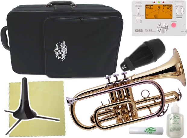 J Michael ( Jマイケル ) CT-420 コルネット ラッカー ショート B♭ short cornet gold 管楽器 セット D　北海道 沖縄…