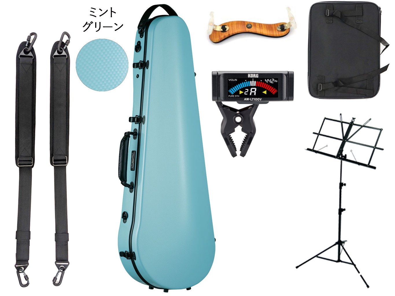 Carbon Mac ( カーボンマック ) CFA-2 スリム MTG ビオラ ケース ミントグリーン ハードケース viola hard cases mint green セット A　北海道 沖縄 離島 同梱 代引不可