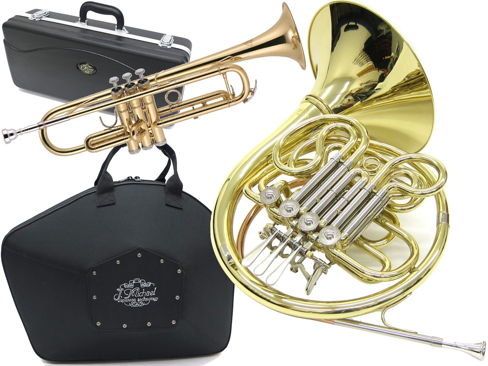 J Michael ( Jマイケル ) FH-850 フルダブル ホルン TR-200 トランペット セット 4ロータリー ダブルホルン デタッチャブル french horn　北海道 沖縄 離島不可