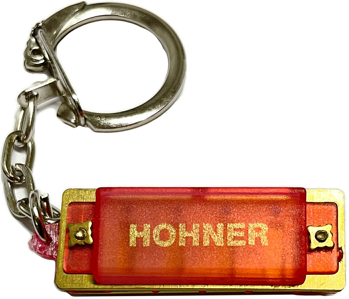 【メール便出荷品】 HOHNER ( ホーナー ) レッド ミニハープ ハーモニカ キーホルダー 4穴 1オクターブ ブルースハープ型 アクセサリー 4hole harmonica RED 北海道 沖縄 離島不可