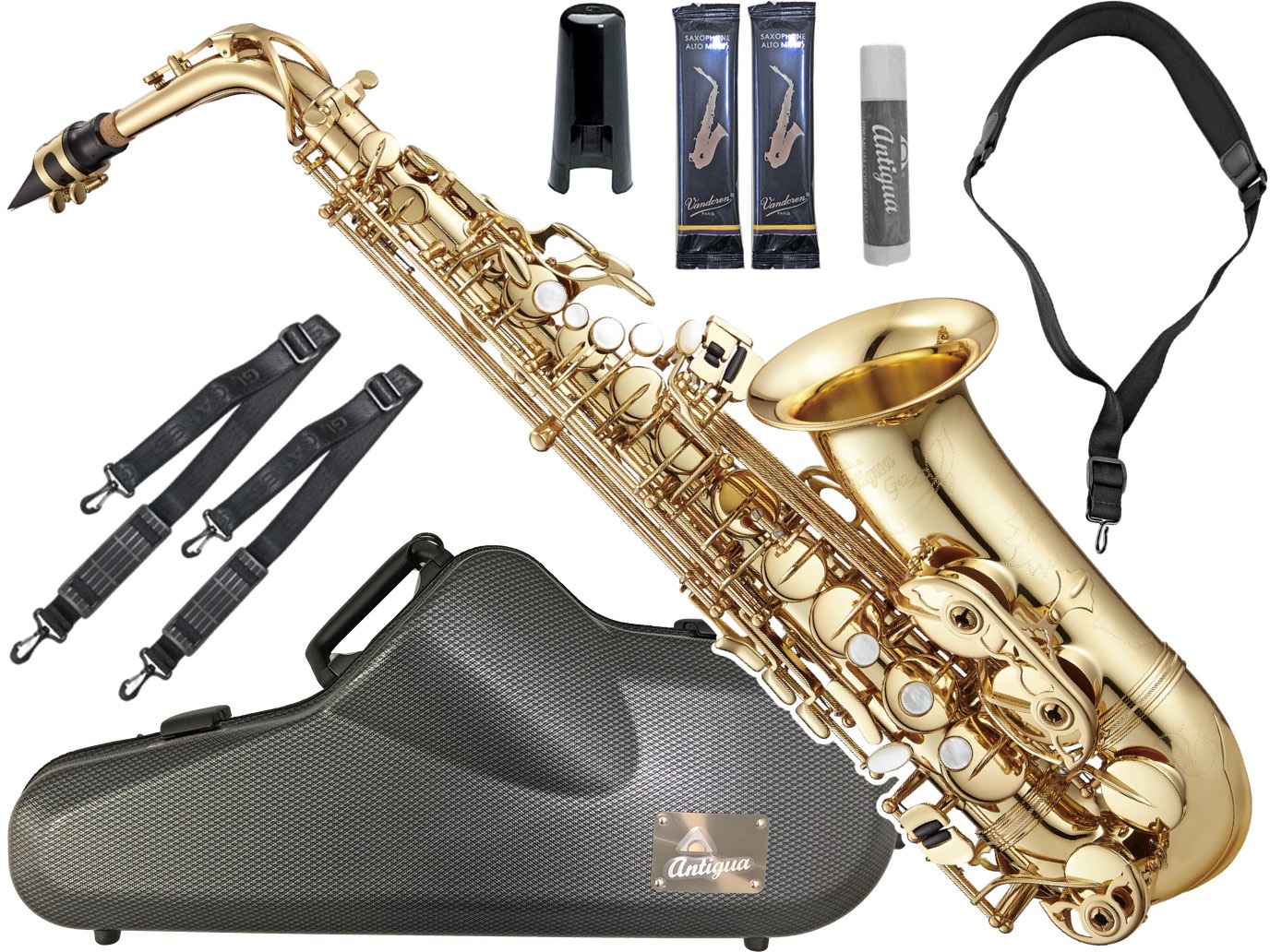 Antigua ( アンティグア ) AS4260 アルトサックス G42 アウトレット ラッカー ゴールド 管楽器 alto saxophone G-42　北海道 沖縄 離島不可