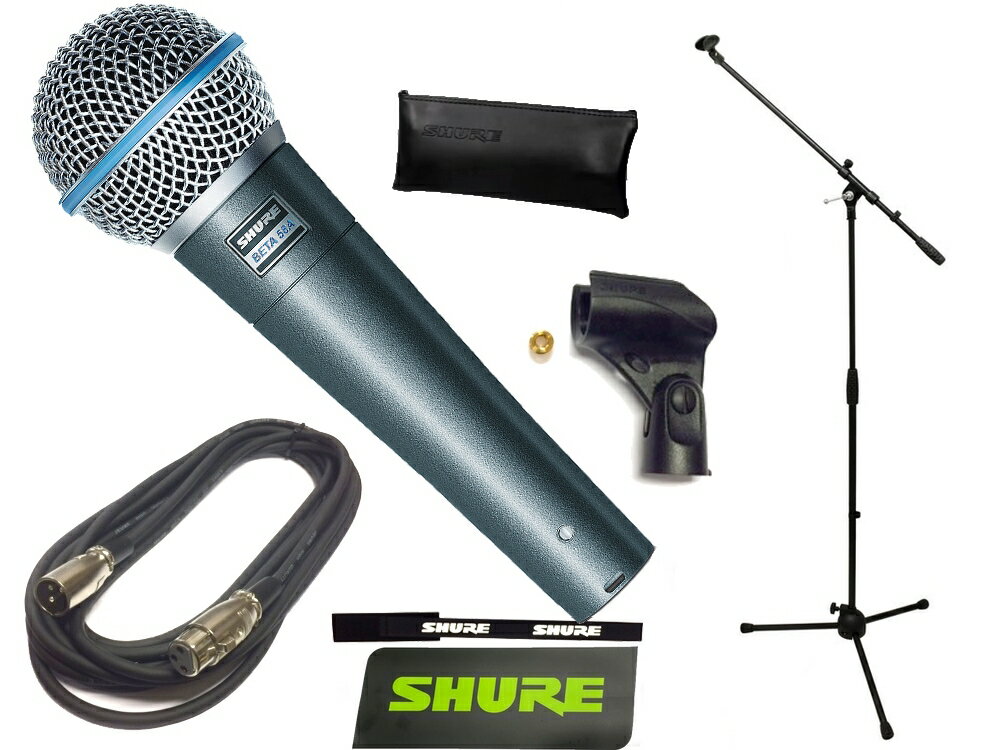 SHURE ( シュア ) BETA58A お手頃 マイクスタンドセット （XLR-XLR 5メートルケーブル同梱） 1