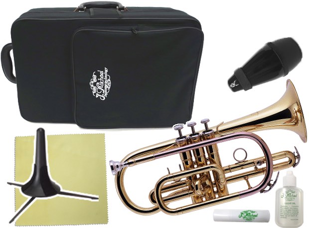 J Michael ( Jマイケル ) CT-420 コルネット ラッカー ショート B♭ short cornet gold 管楽器 セット J　北海道 沖縄 離島 代引き 同梱 不可