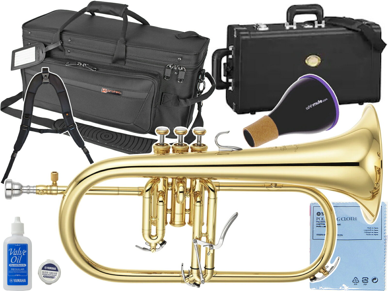 YAMAHA ( ヤマハ ) YFH-8310Z フリューゲルホルン ラッカー ゴールド イエローブラス カスタム B♭ Flugelhorn custom gold セット D　北海道 沖縄 離島不可