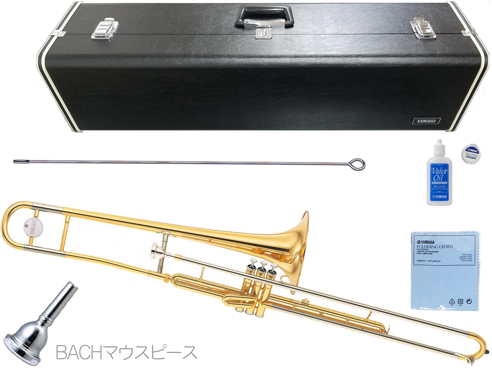 YAMAHA ( ヤマハ ) YSL-354V トロンボーン ピストン式 バルブトロンボーン 細管 マーチング 管楽器 B♭ Valve Trombones BACHマウスピース セット F　北海道 沖縄 離島不可