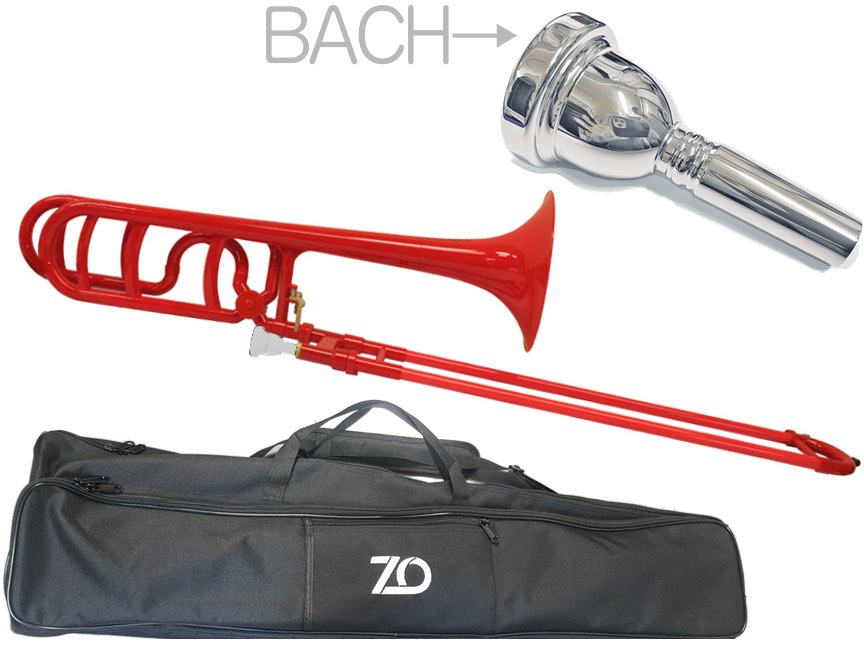 ZO ( ゼットオー ) TB-01 テナーバス トロンボーン レッド アウトレット プラスチック 太管 Tenor bass trombone RED BACHマウスピース セット C 北海道 沖縄 離島不可