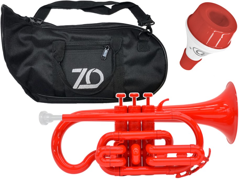 ZO ( ゼットオー ) コルネット CN-01 レッド 調整品 新品 アウトレット プラスチック 管楽器 cornet Red 楽器 ミュート セット　北海道 沖縄 離島不可