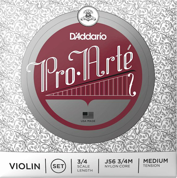 Pro・Arte Violin Strings Pro・Arte Violin Strings はナイロン芯線の採用により温かみのある音が特徴。弦が馴染むのが早く中級者〜アマチュア・プレイヤーにお勧めのバイオリン弦です。 &nbsp; D&#39;Addario Orchestral Violin Strings　ダダリオ オーケストラ弦 バイオリン弦 ■J56 3/4M PROARTE Violin Strings SET ■Pro・Arte Violin Strings ■3/4 Scale 4分の3サイズ ■Medium Tension ミディアムテンション※パッケージに変更がでる場合があります。 弦切れなど保証はありません。 &nbsp;