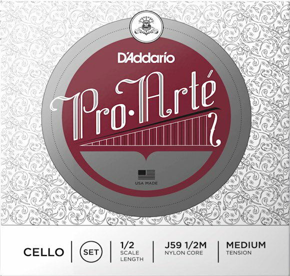 Pro・Arte Cello Strings Pro・Arte Cello Stringsはナイロン芯線の採用により温かみのある音が特徴。弦が馴染むのが早く中級者〜アマチュア・プレイヤーにお勧めのチェロ弦です。 &nbsp; D&#39;Addario Orchestral Cello Strings　ダダリオ オーケストラ弦&nbsp; チェロ弦 ■J59 1/2M PROARTE SET MED Cello Strings SET ■Pro・Arte Cello Strings ■1/2 Scale 1/2サイズ 2分の1 ■Medium Tension ミディアムテンション※パッケージに変更がでる場合があります。 弦切れなど保証はありません。 &nbsp;