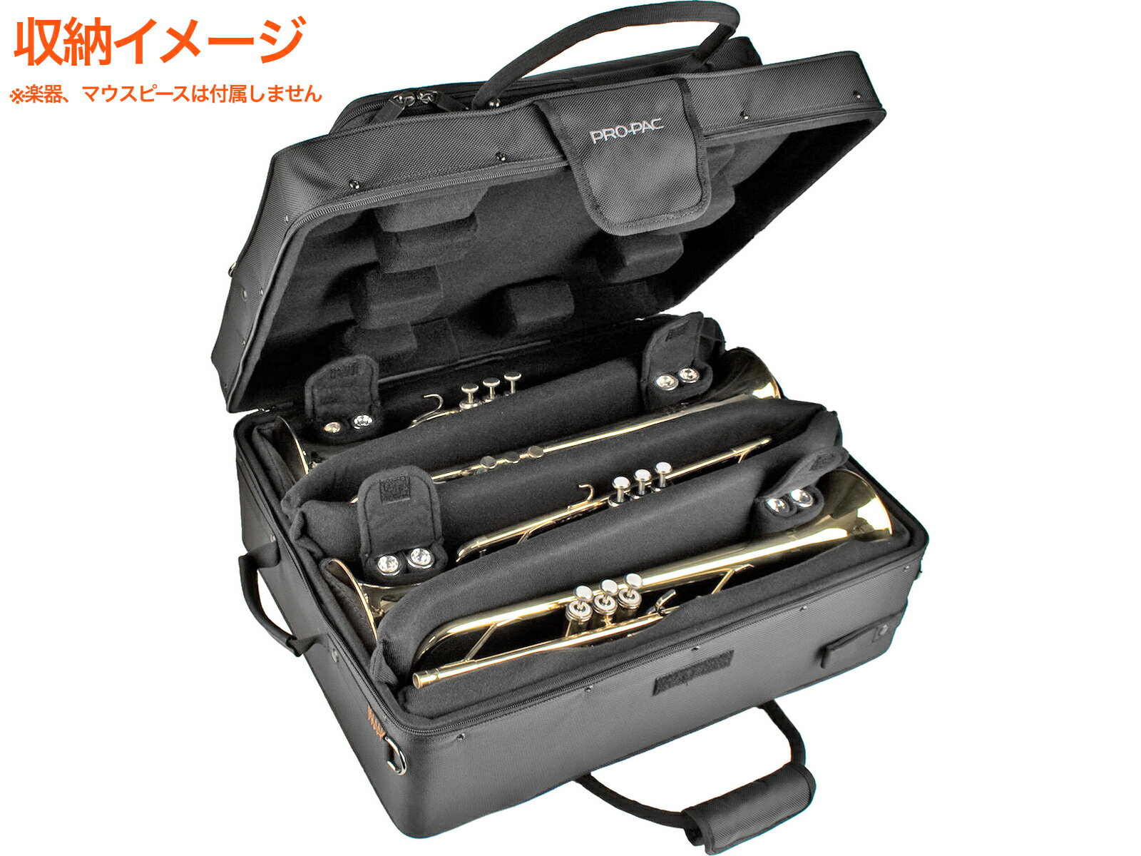 PROTEC プロテック IP301Q トランペット クワッド ケース 4本 セミハード バックパックストラップ リュック BP-STRAP セット Trumpet quad case　北海道 沖縄 離島不可 3