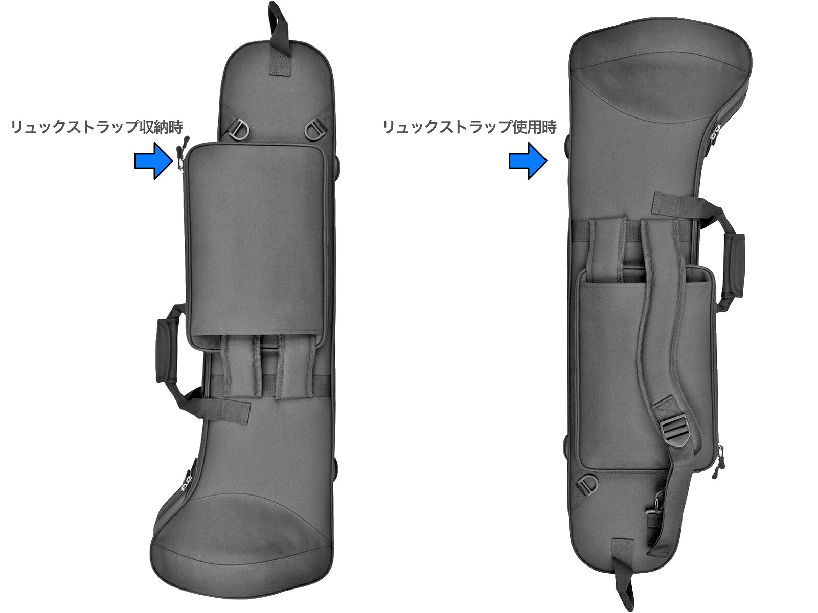 ワタナベ楽器 楽天SHOPのPROTEC プロテック MX306CT テナー テナーバストロンボーン ケース ブラック 軽量 セミハード ショルダー リュック 管楽器 Tenor bass Trombone case 北海道 沖縄 離島不可｜アングル3
