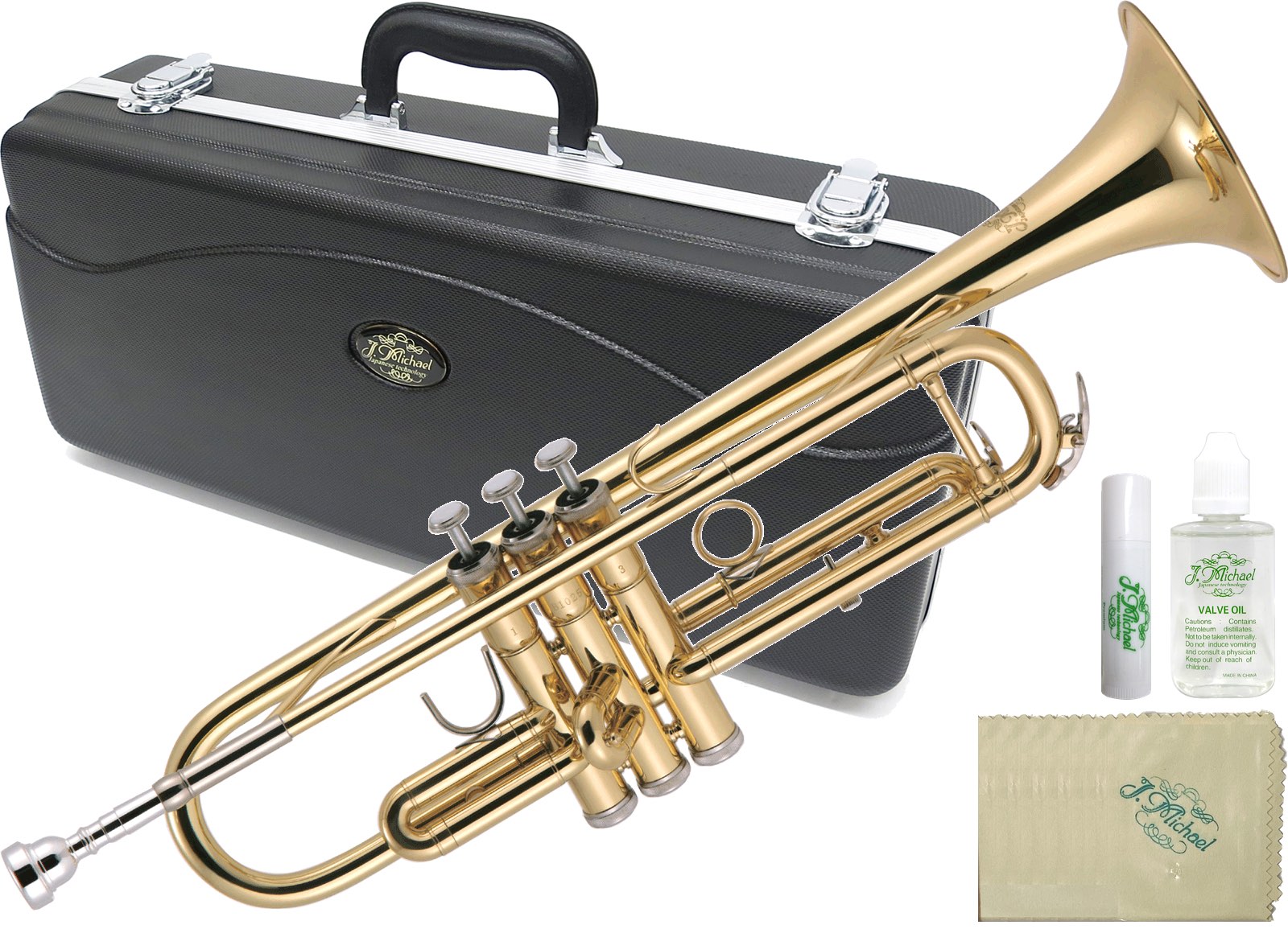 J Michael ( Jマイケル ) TR-200 トランペット 新品 アウトレット 管楽器 ゴールド 本体 B♭ Trumpet gold セット H　…