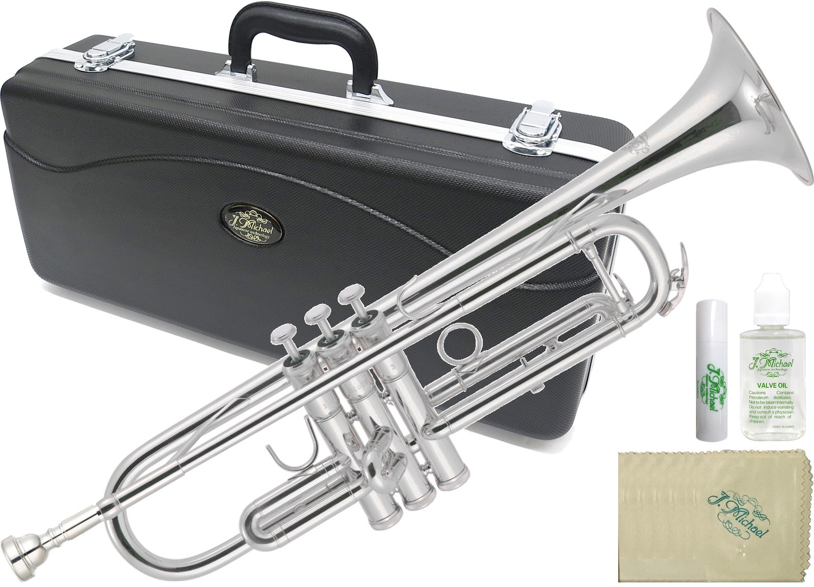 J Michael ( Jマイケル ) TR-300S トランペット 銀メッキ 新品 アウトレット 管楽器 シルバー B♭ Trumpet セット H　…