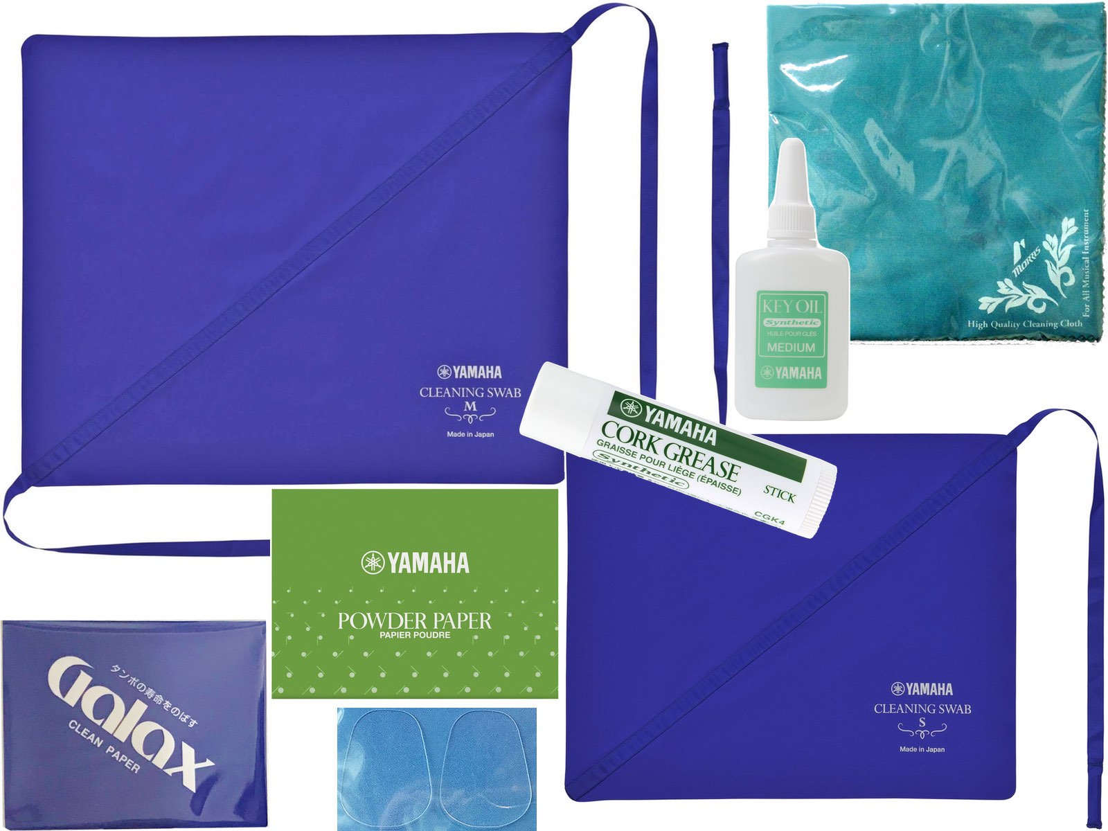 【メール便出荷品】 B♭ クラリネット お手入れセット ヤマハ スワブ 2種類 キイオイル グリス ペーパー 2種類 セット J 北海道 沖縄 離島不可
