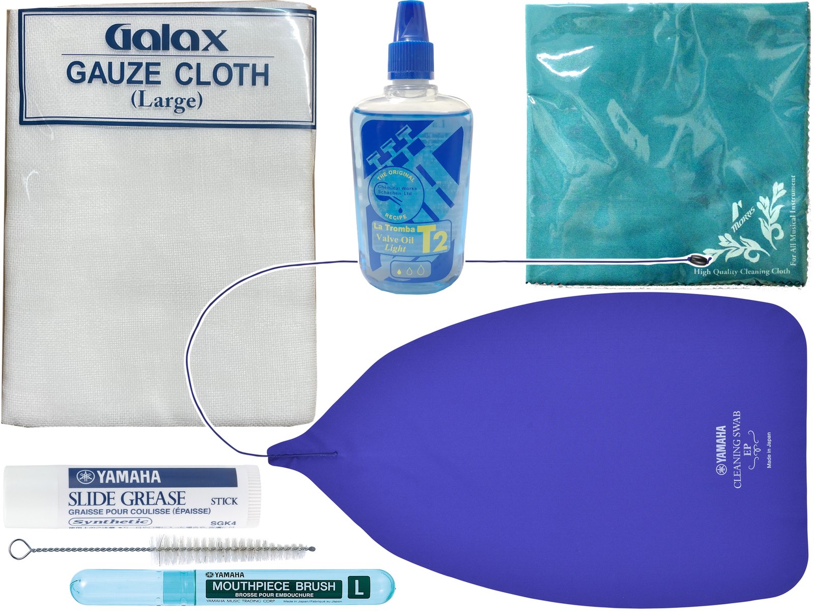 【メール便出荷品】 ユーフォニアム お手入れセット バルブオイル スライドグリス クリーニングスワブ マウスピースブラシ お掃除 セット A 北海道 沖縄 離島...