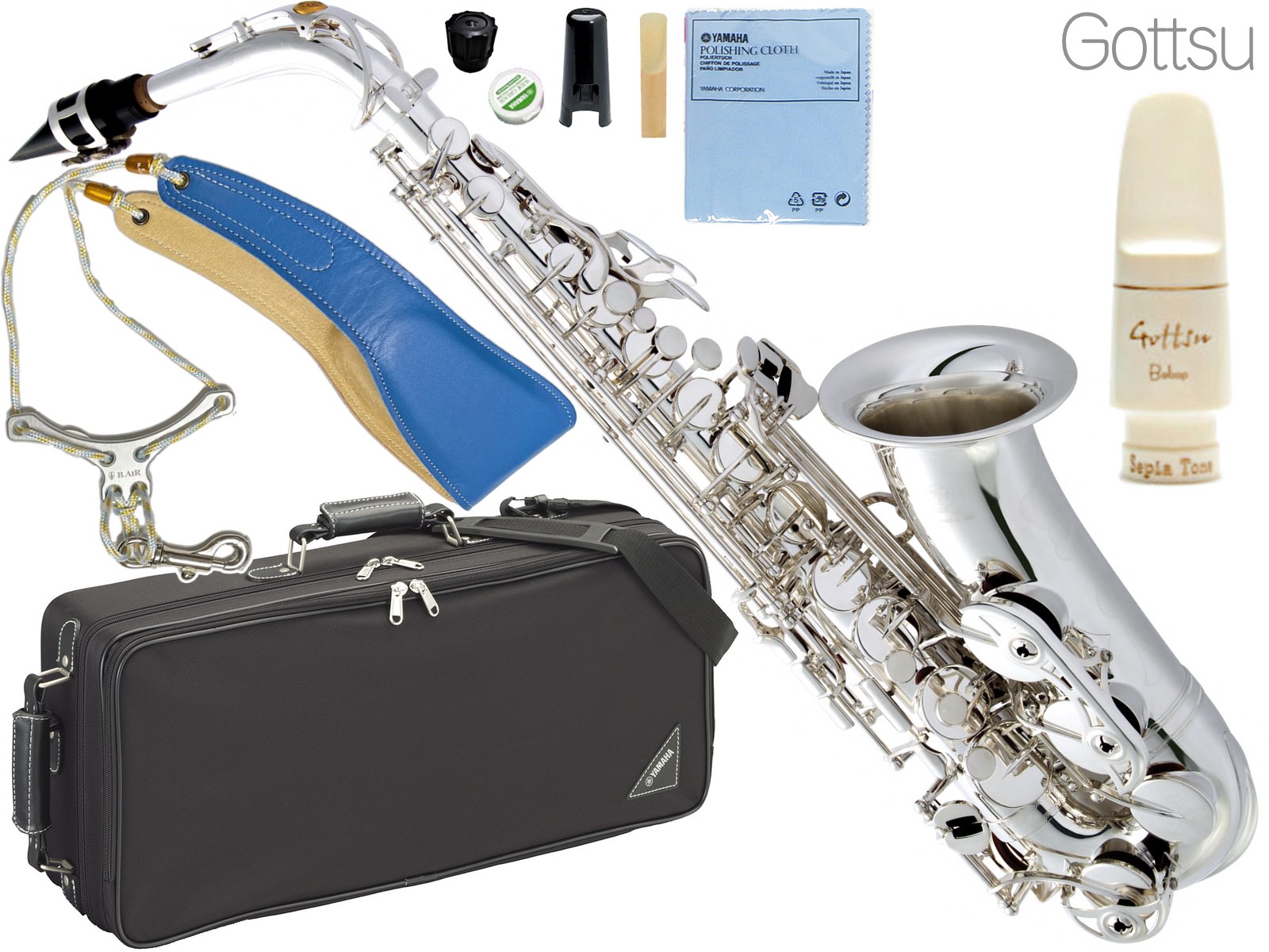 YAMAHA ( ヤマハ ) YAS-62S アルトサックス 銀メッキ スタンダード 管楽器 silverメッキ Alto saxophone セピアトーン Bebop マウスピース セット K　北海道 沖縄 離島不可