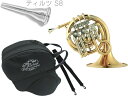 J Michael Jマイケル 3年保証 PFH-500 ポケットホルン ラッカー ゴールド ミニフレンチホルン ティルツマウスピース セットE 以下対応不可 ...