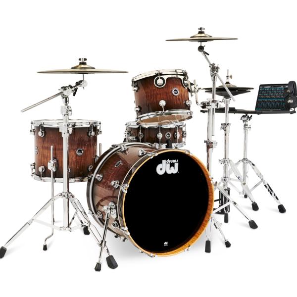 DW ディーダブル DWe 4-Piece Complete Bundle Kit Candy Black Burst over Curly Maple Exo...