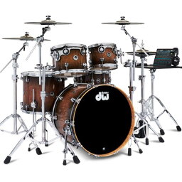 DW ( ディーダブル ) DWe 5-Piece Complete Bundle Kit Candy Black Burst over Curly Maple Exotic【代引不可 】 電子ドラム エレドラ ドラムセット アコースティックドラム 宅録 レコーディング ステージ 最高峰