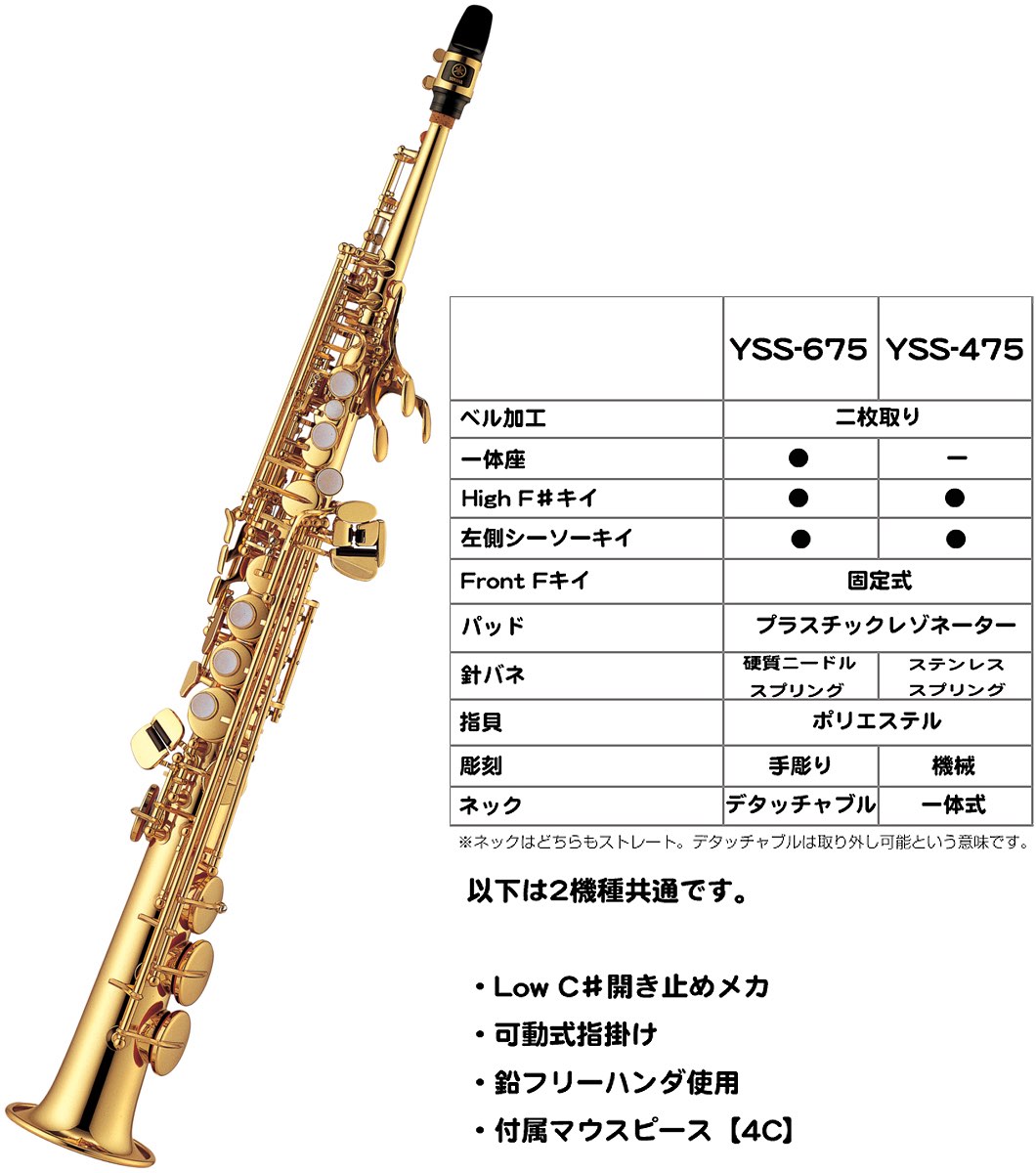 YAMAHA ヤマハ 5年保証サービス対象 YSS-475II ソプラノサックス ラッカー ストレ...