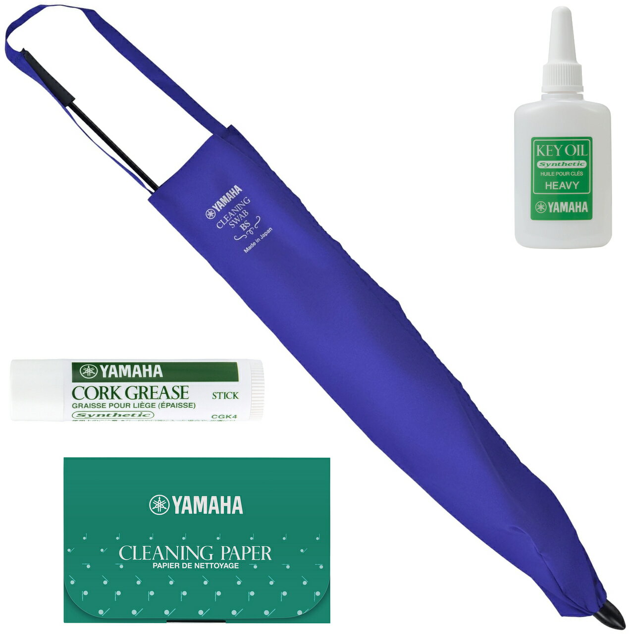 【メール便出荷品】 YAMAHA ヤマハ バリトンサックス お手入れセット クリーニングスワブ CLSBS3 CGK4 コルクグリス CP3 クリーニングペーパ...