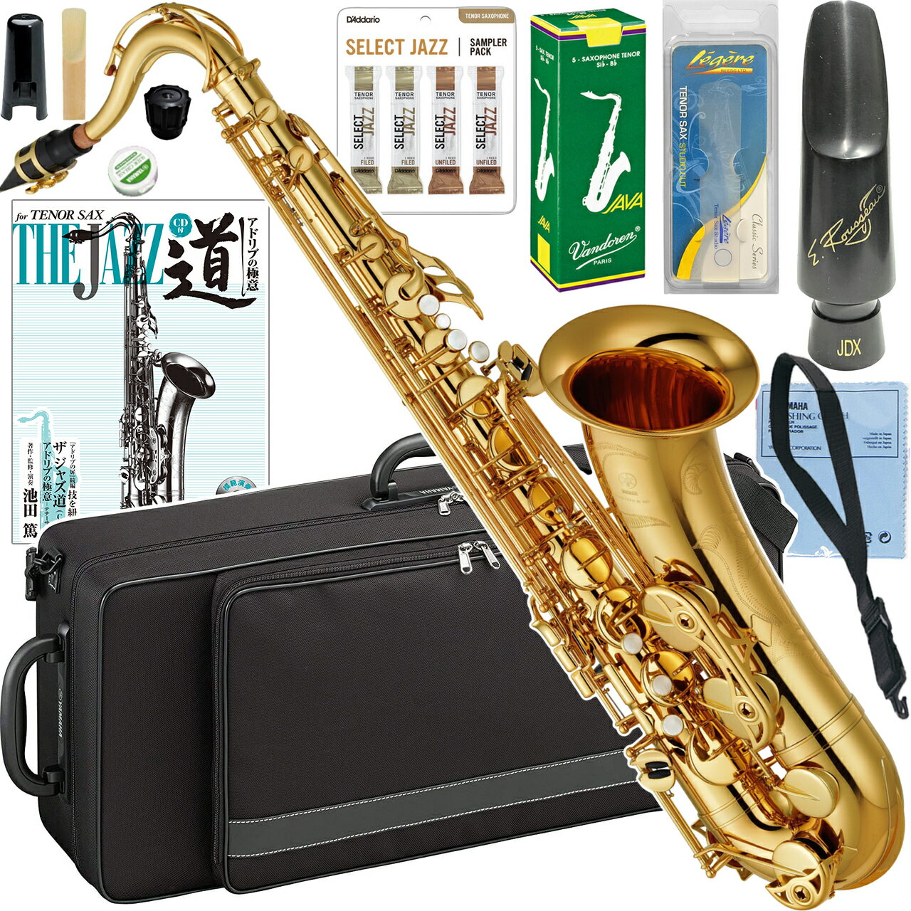 YAMAHA ヤマハ YTS-480 テナーサックス ラッカー ゴールド 管楽器 tenor saxophone gold Rousseauマウスピース JAZZ セット　北海道 沖縄 離島不可