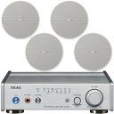 BOSE ボーズ DM3CW 2ペア、 TEAC AI-303-S (シルバー) 天井埋込型 4スピーカーセット【(DM3C PAIR WHT x2ペア + A...
