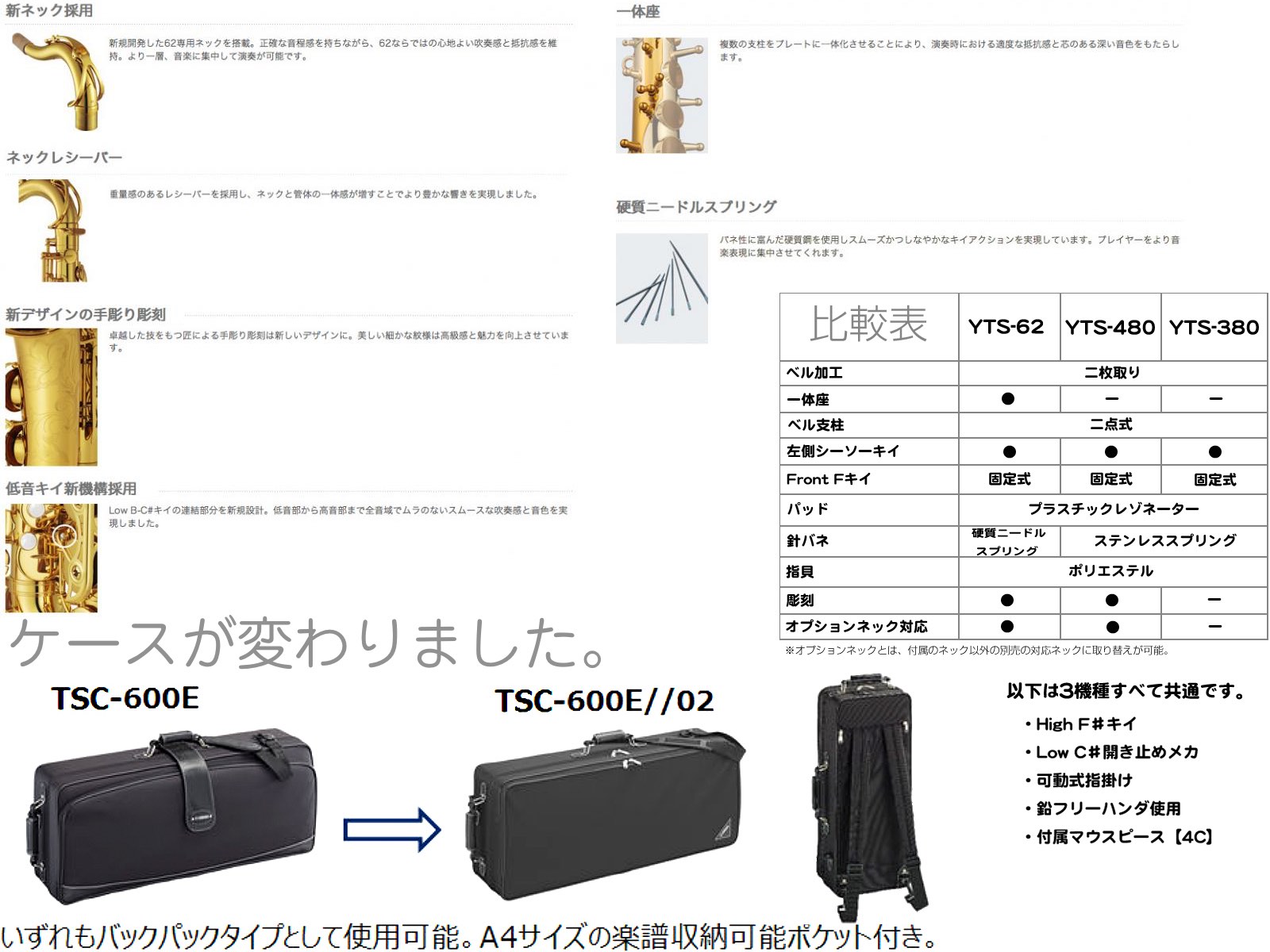 YAMAHA ヤマハ 5年保証サービス対象 YTS-62 テナーサックス ラッカー ゴールド セルマー S90 マウスピース セットZ　以下対応不可 北海道 沖縄 離島 代引き